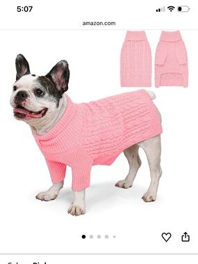 Dog Sweater for Large Dogs, Long Sleeve, Size L
Stretchy cable knit